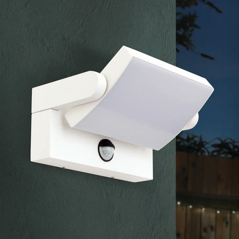 Væglampe Med Sensor|Udendørs Spot ^ ORION Ginger udendørs LED-væglampe med sensor hvid, IP54