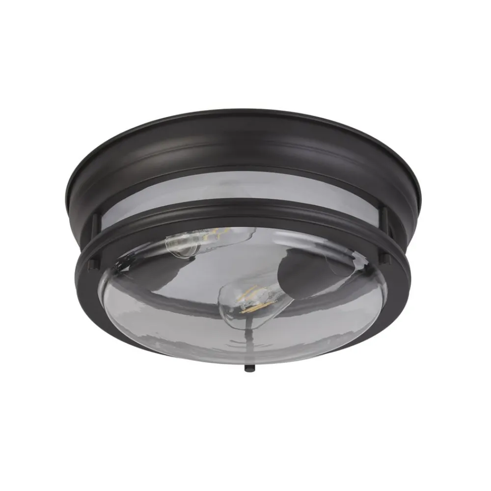 Searchlight Udendørs Loftlamper > Glasgow loftslampe med glasskærm, IP44 sort