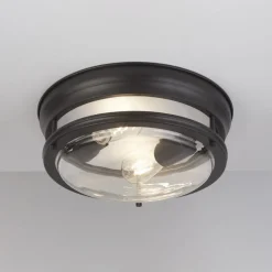 Searchlight Udendørs Loftlamper > Glasgow loftslampe med glasskærm, IP44 sort