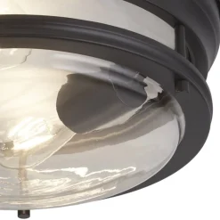 Searchlight Udendørs Loftlamper > Glasgow loftslampe med glasskærm, IP44 sort