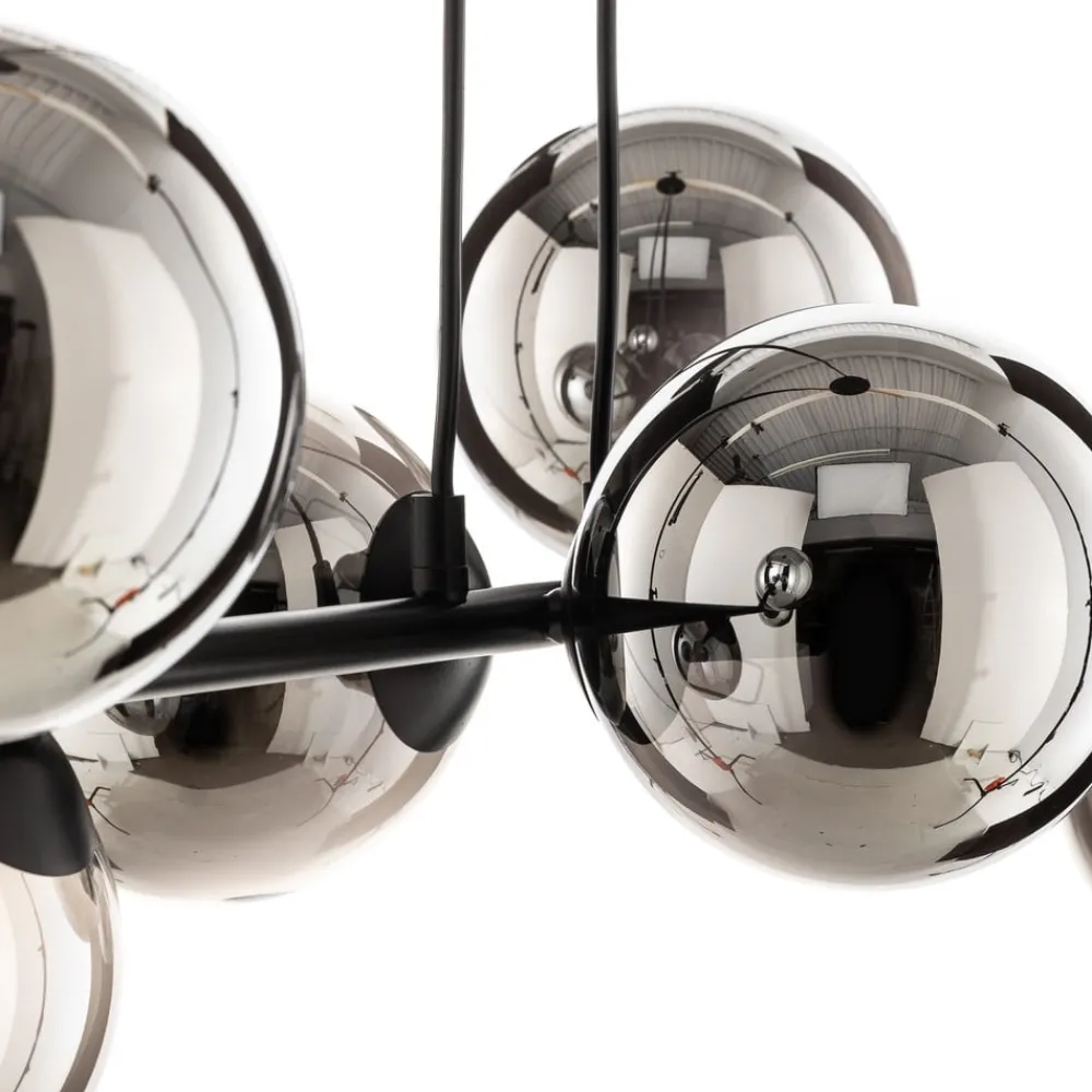 EMIBIG LIGHTING Pendellamper|Pendellamper > Glassy hængelampe, 8 lyskilder, sort, grafit, glas, E14