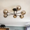 Gang|Loftlamper ^ EMIBIG LIGHTING Glassy loftlampe, sort, grafit, glas, 6 lyskilder, E14