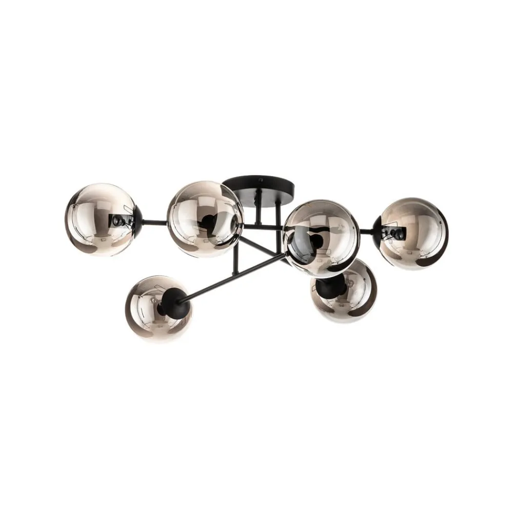 Gang|Loftlamper ^ EMIBIG LIGHTING Glassy loftlampe, sort, grafit, glas, 6 lyskilder, E14