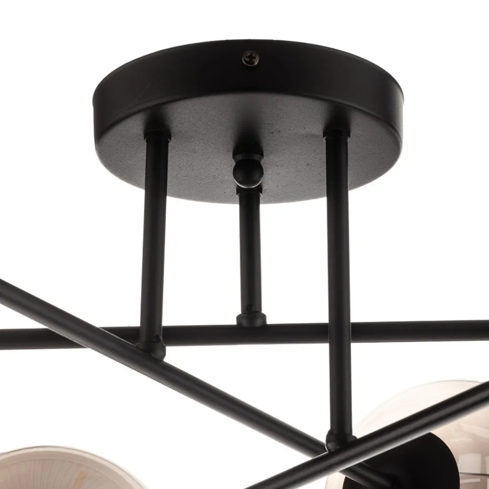 Gang|Loftlamper ^ EMIBIG LIGHTING Glassy loftlampe, sort, grafit, glas, 6 lyskilder, E14