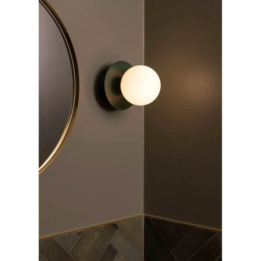 Globen Lighting Væg- Og Spejllamper > væglampe ART DECO, grøn/hvid, Ø 16 cm, IP44