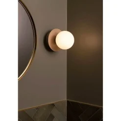 Globen Lighting Væg- Og Spejllamper > væglampe ART DECO, beige/hvid Ø 16 cm IP44