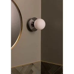 Globen Lighting Væg- Og Spejllamper > væglampe ART DECO, krom/hvid Ø 16 cm IP44