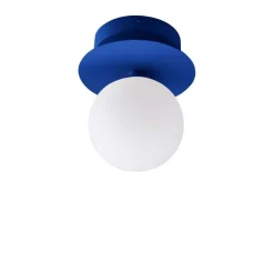 Væg- Og Spejllamper ^ Globen Lighting væglampe ART DECO, blå/hvid, Ø 16 cm, IP44