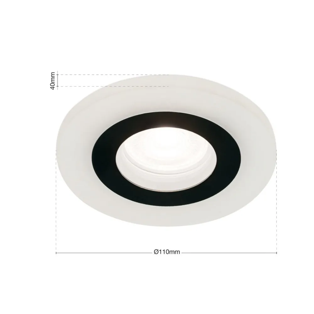 ORION Spotlights > Glow indbygningsspot, sort, metal, Ø 11 cm, GU10