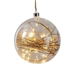 STAR TRADING Dekorationsbelysning|Julepynt > Glow LED-dekokugle, klar, rattan, Ø 20 cm
