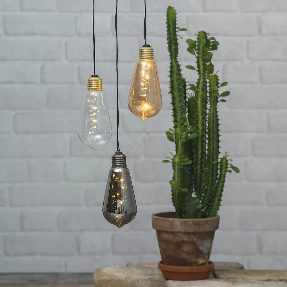 STAR TRADING Dekorationsbelysning > Glow vintage LED-dekolampe med timer, røgfarvet