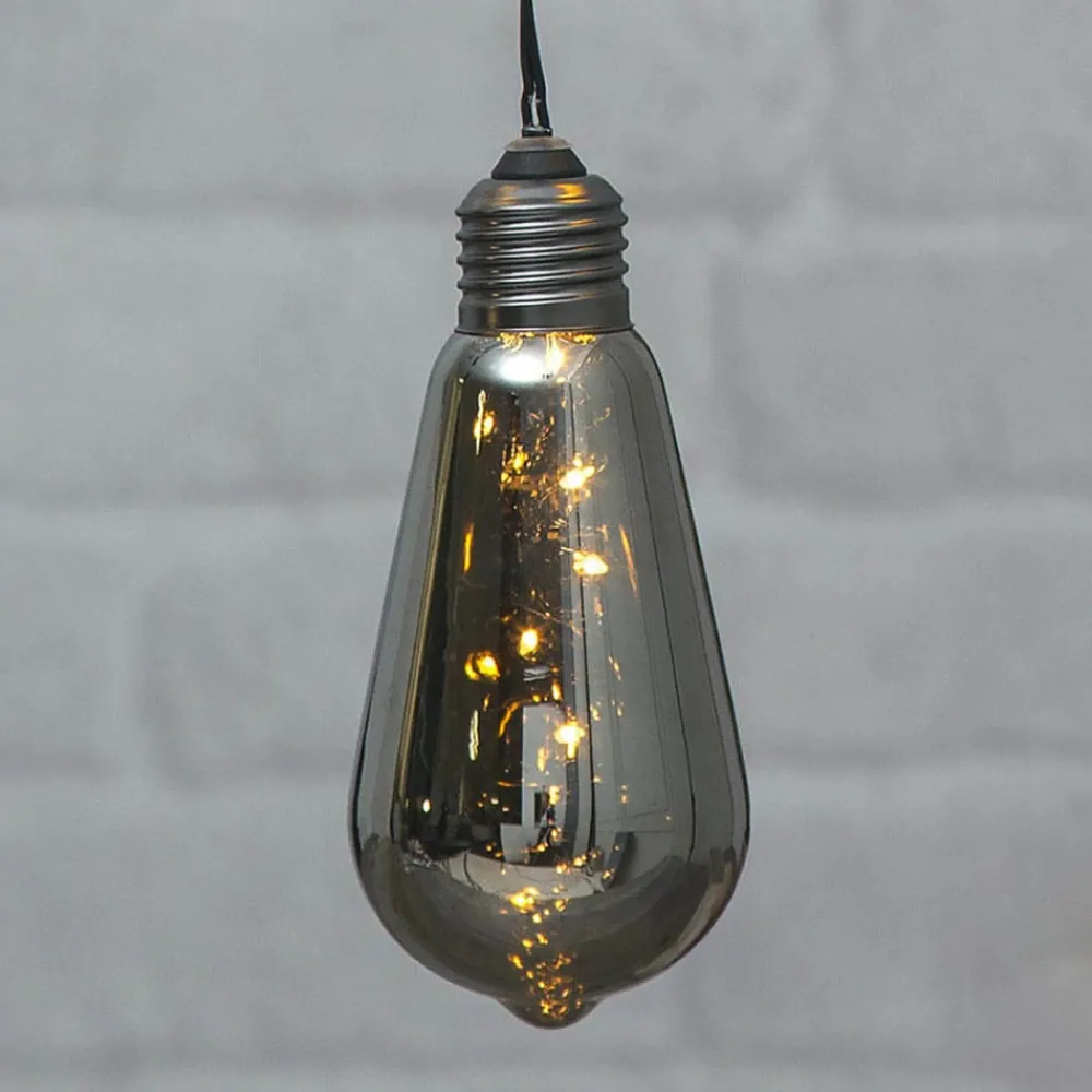 STAR TRADING Dekorationsbelysning > Glow vintage LED-dekolampe med timer, røgfarvet