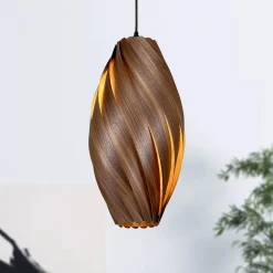 Bæredygtige Lamper|Pendellamper ^ Gofurnit Ardere pendellampe, nøddetræ, højde 50 cm