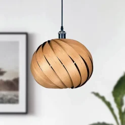 Bæredygtige Lamper ^ Gofurnit Mela pendellampe, kirsebærtræ, Ø 35 cm