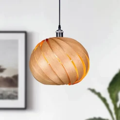 Bæredygtige Lamper ^ Gofurnit Mela pendellampe, kirsebærtræ, Ø 35 cm