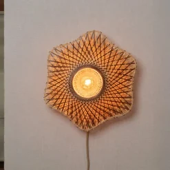 Væglamper|Væglamper ^ Good & Mojo væglampe Madura, brun, Ø 44 cm, bambusstik