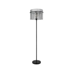 Globo Gulvlamper > Gorley gulvlampe, højde 152 cm, røggrå, glas/metal