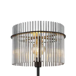 Globo Gulvlamper > Gorley gulvlampe, højde 152 cm, røggrå, glas/metal