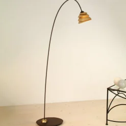 Holländer Gulvlamper|Gulvlamper > Graciøs SNAIL gulvlampe med 1 lys, jern brun og gu