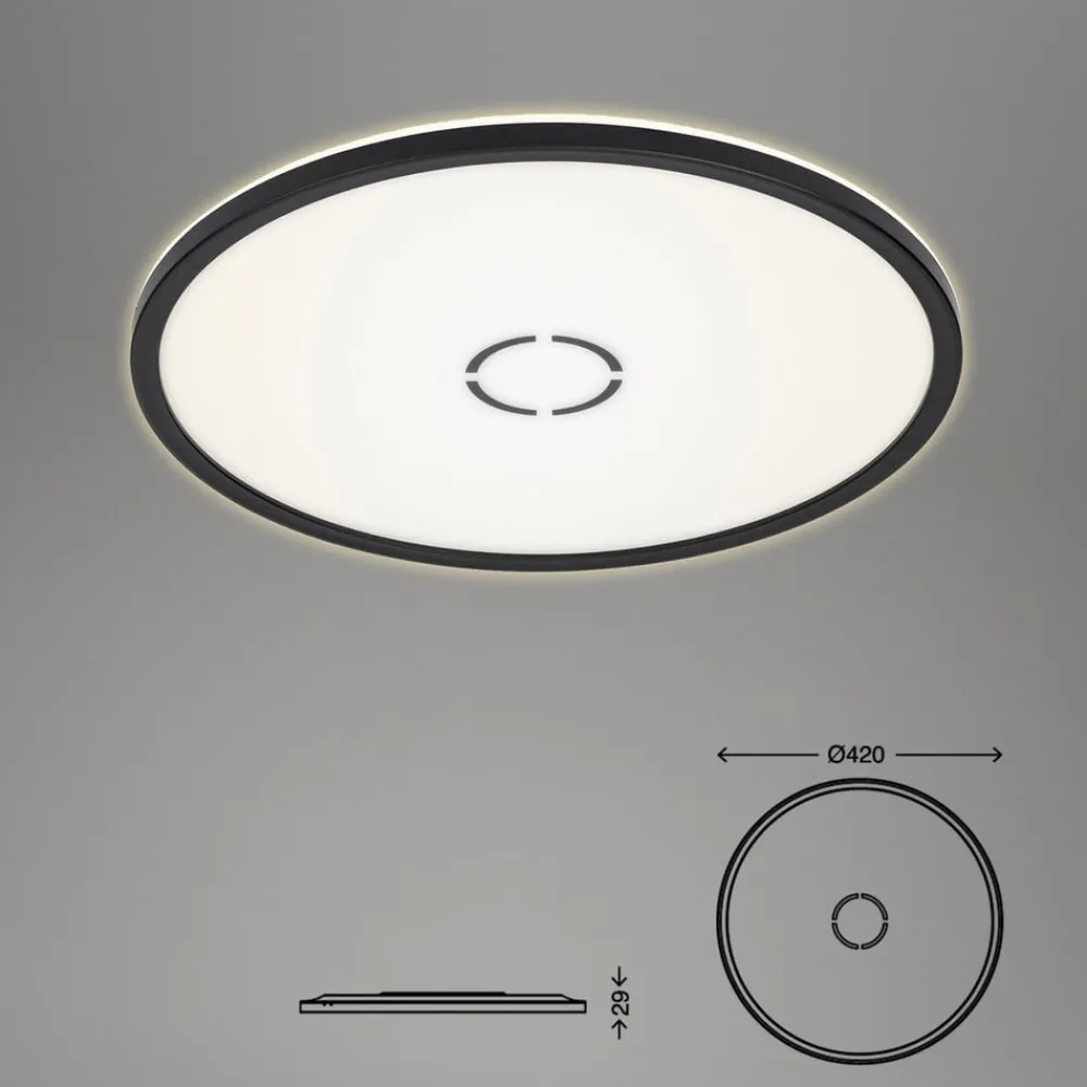 Arbejdsrum/Kontor|Loftlamper ^ Briloner Gratis LED-loftslampe, Ø 42 cm, sort