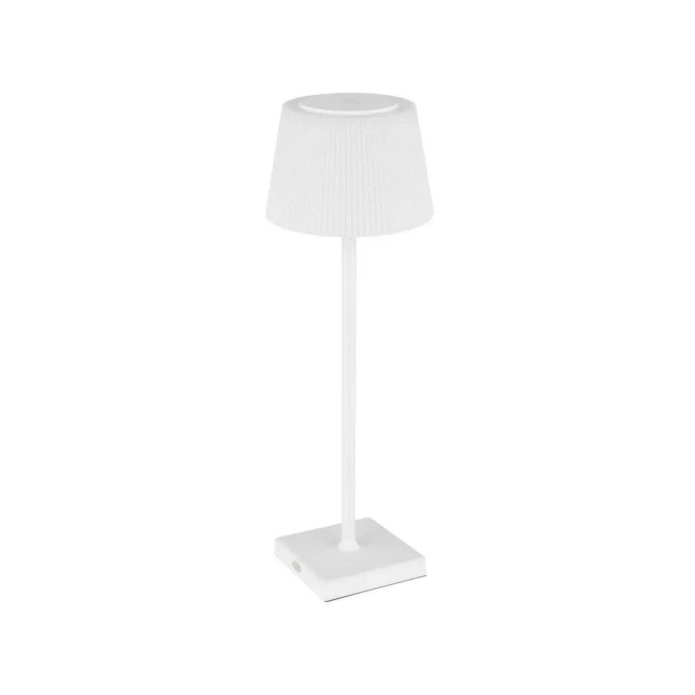 Globo Terrassebelysning > Gregoir genopladelig LED-bordlampe, mat hvid, højde 38 cm, CCT