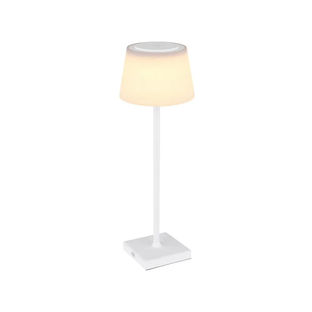 Globo Terrassebelysning > Gregoir genopladelig LED-bordlampe, mat hvid, højde 38 cm, CCT