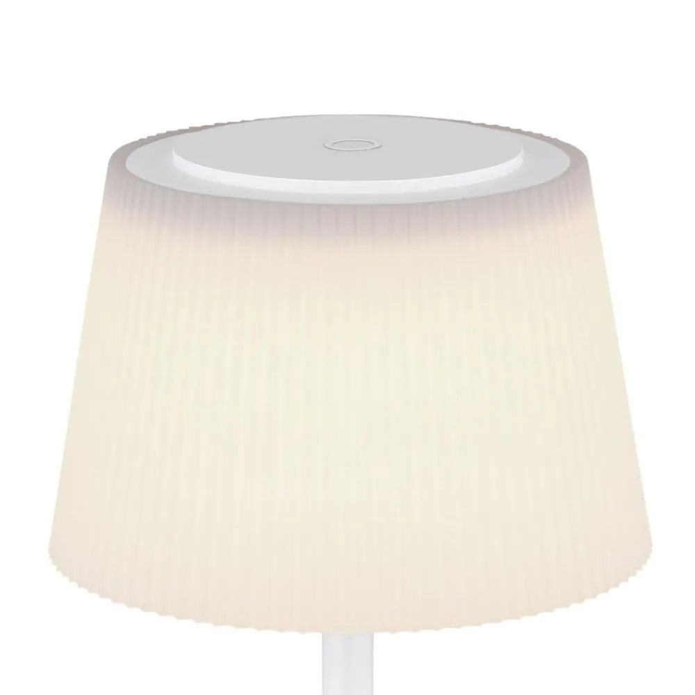 Globo Terrassebelysning > Gregoir genopladelig LED-bordlampe, mat hvid, højde 38 cm, CCT