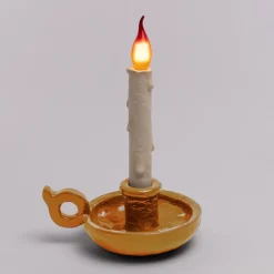 SELETTI Dekorationsbelysning > Grimm Bugia deko LED-bordlampe i kerteform, guld