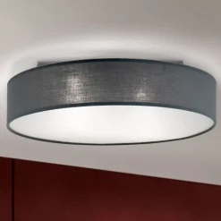 Loftlamper ^ ORION Grå loftlampe Ufo med lærredsskærm
