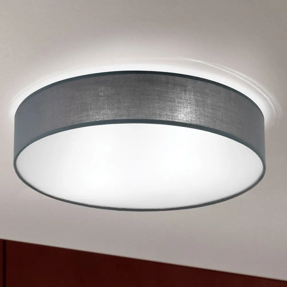 Loftlamper ^ ORION Grå loftlampe Ufo med lærredsskærm