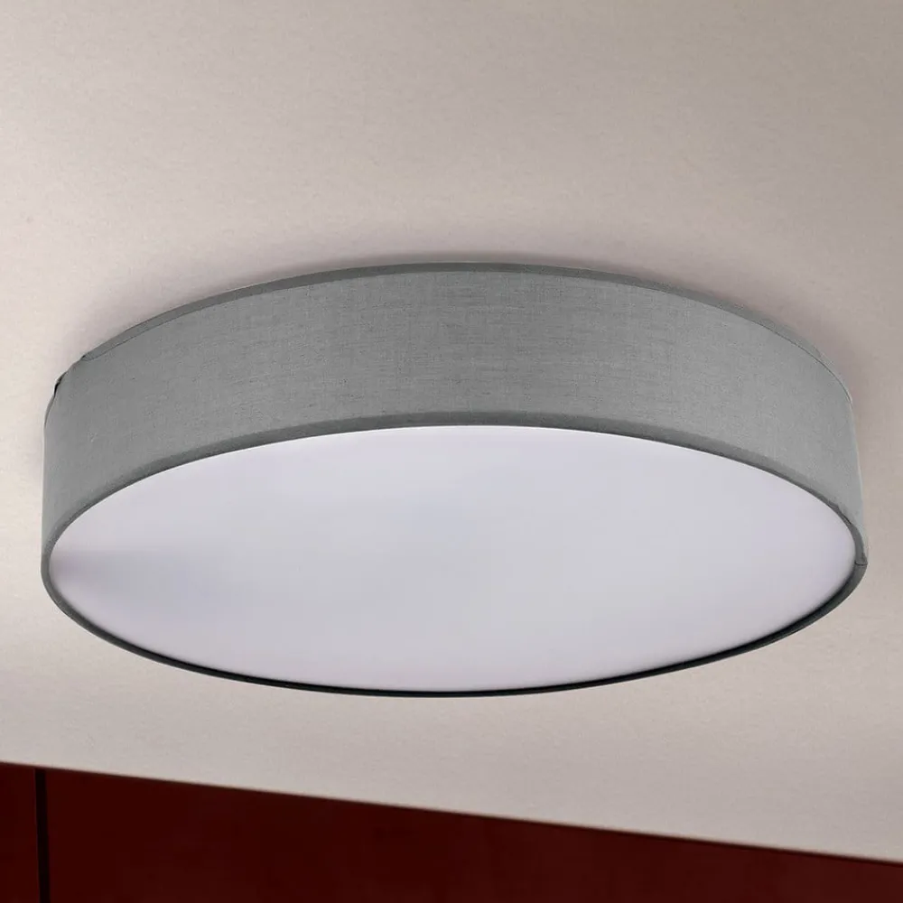 Loftlamper ^ ORION Grå loftlampe Ufo med lærredsskærm