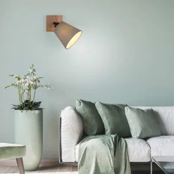 Væglamper|Væglamper ^ JUST LIGHT. GmbH Grøn Michel vægspot med stofskærm