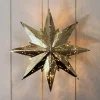 Dekorationsbelysning|Julepynt ^ STAR TRADING Guldfarvet metalstjerne Mini