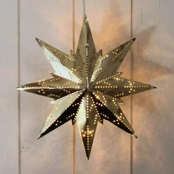 Dekorationsbelysning|Julepynt ^ STAR TRADING Guldfarvet metalstjerne Mini