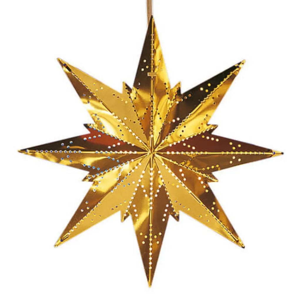 Dekorationsbelysning|Julepynt ^ STAR TRADING Guldfarvet metalstjerne Mini
