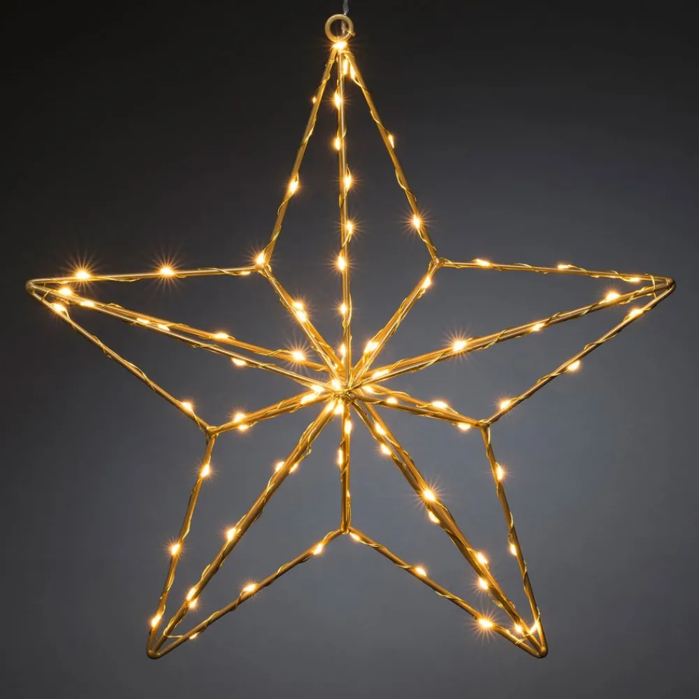 Konstsmide Christmas Julepynt|Julestjerner > Guldstjerne LED-dekorationslampe 37x36 cm