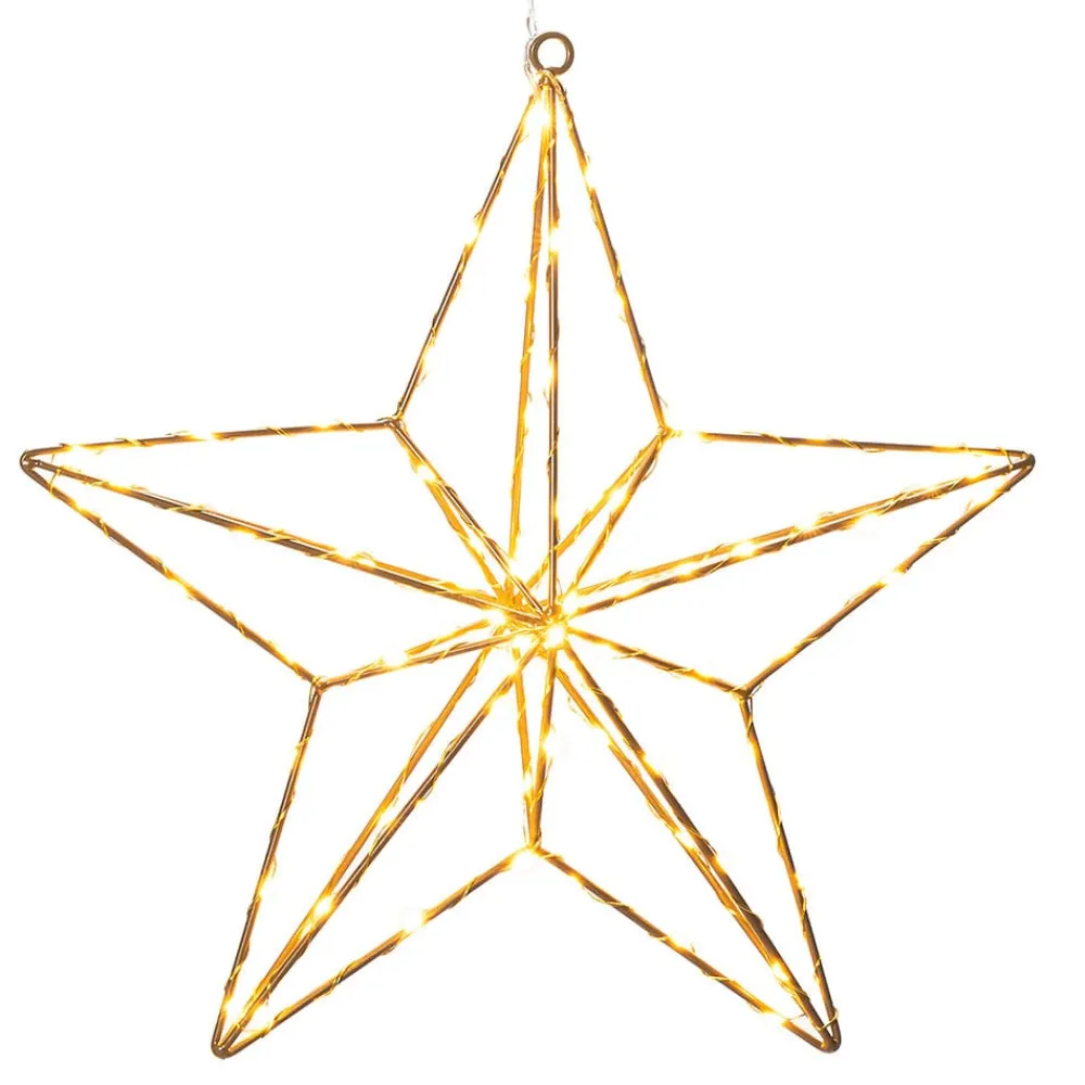 Konstsmide Christmas Julepynt|Julestjerner > Guldstjerne LED-dekorationslampe 37x36 cm