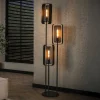 Gulvlamper ^ Zijlstra Gulvlampe Alma, 3 lyskilder, sort, metal, drejelig netskærm