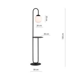 EMIBIG LIGHTING Gulvlamper|Gulvlamper > Gulvlampe Bari, sort, metal, glas