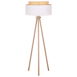Duolla Gulvlamper|Gulvlamper > Gulvlampe Boho, treben creme-hvid/rattan