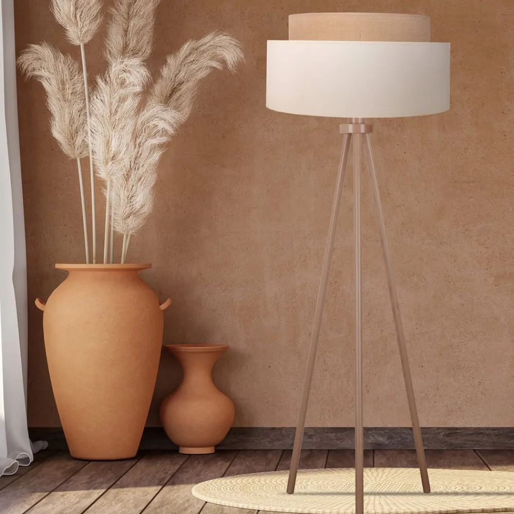 Gulvlamper|Gulvlamper ^ Duolla Gulvlampe Boho, trebenet ecru/jute Højde 145 cm