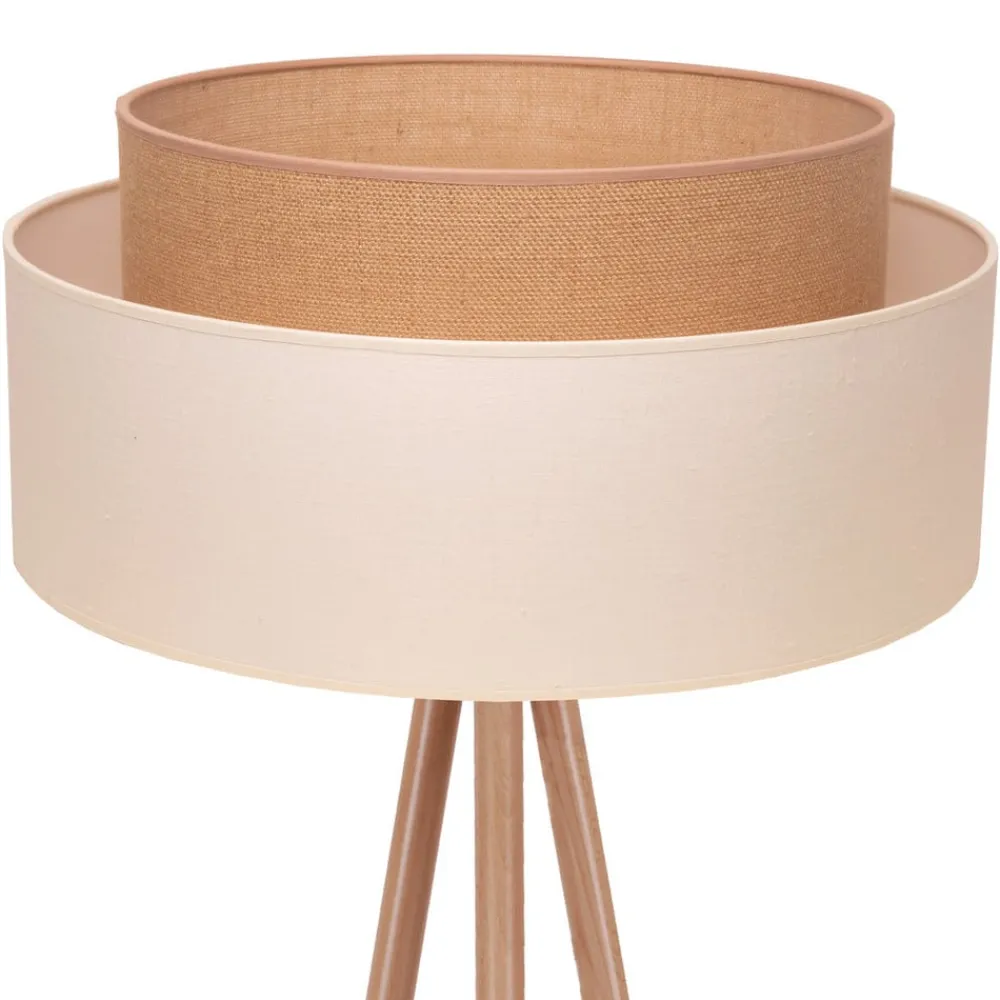 Gulvlamper|Gulvlamper ^ Duolla Gulvlampe Boho, trebenet ecru/jute Højde 145 cm
