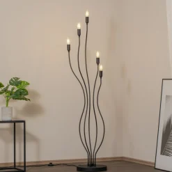 Opviq Gulvlamper|Gulvlamper > Gulvlampe Bonibon 13231 sort metal højde 155 cm 5 lyskilder