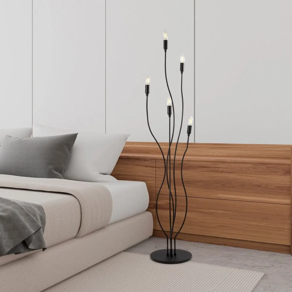 Opviq Gulvlamper|Gulvlamper > Gulvlampe Bonibon 13231 sort metal højde 155 cm 5 lyskilder