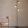 Reality Leuchten Gulvlamper > Gulvlampe Cadiz, sort/ravfarvet, 3 lyskilder, højde 154 cm