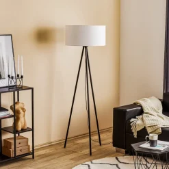 Gulvlamper|Gulvlamper ^ BRITOP Gulvlampe Corralee i sort og hvid