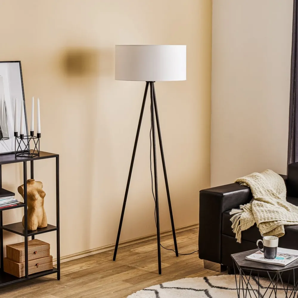 Gulvlamper|Gulvlamper ^ BRITOP Gulvlampe Corralee i sort og hvid