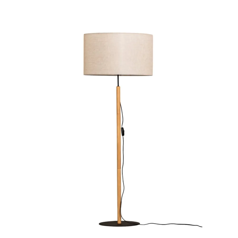 Gulvlamper|Gulvlamper ^ TK Lighting Gulvlampe Deva Nature, tekstil, træ