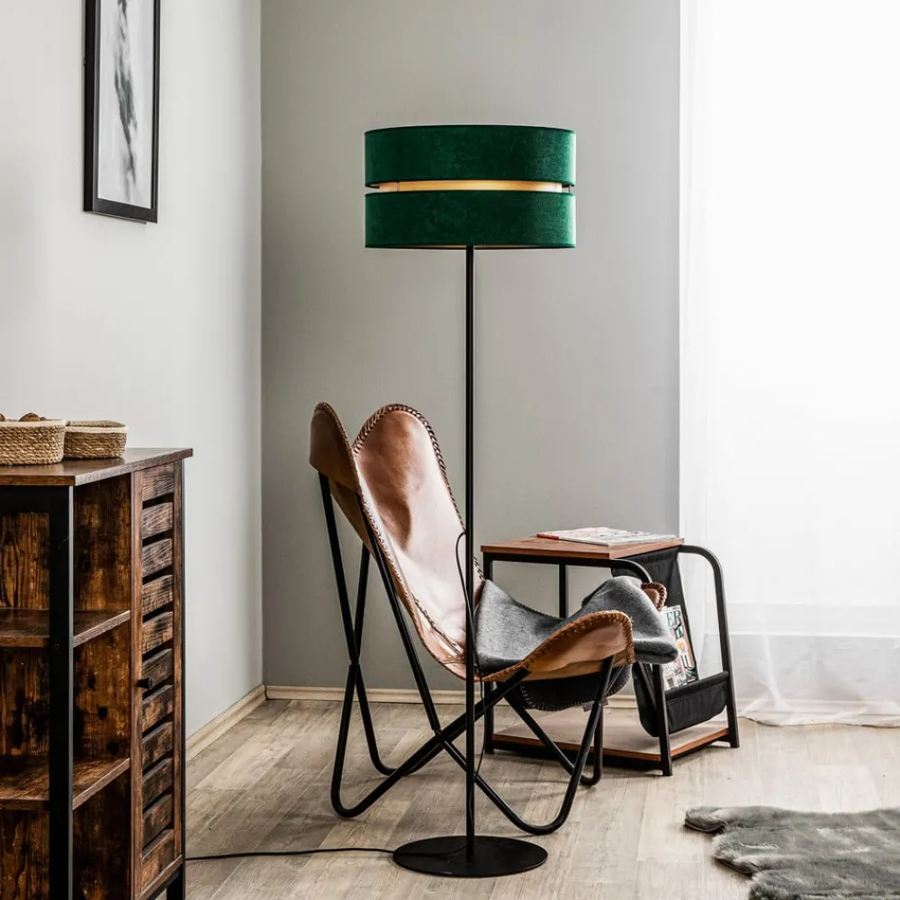 Duolla Gang|Gulvlamper > Gulvlampe Duo, grøn/guld, Ø 40 cm 1 lyskilde
