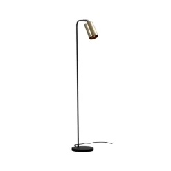 Opviq Gulvlamper|Gulvlamper > Gulvlampe Emek 4081, sort, skærm i antik guld
